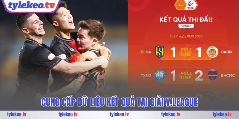 Cung cấp dữ liệu kết quả tại giải V.League